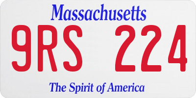 MA license plate 9RS224