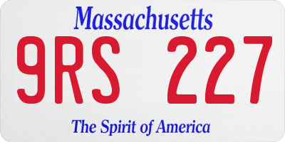 MA license plate 9RS227
