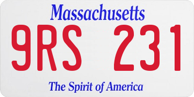 MA license plate 9RS231