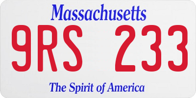 MA license plate 9RS233