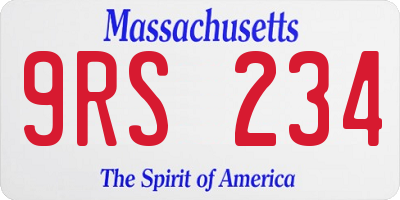 MA license plate 9RS234