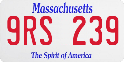 MA license plate 9RS239