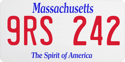 MA license plate 9RS242