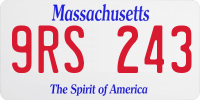 MA license plate 9RS243