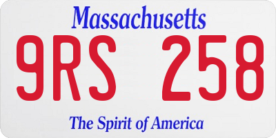 MA license plate 9RS258