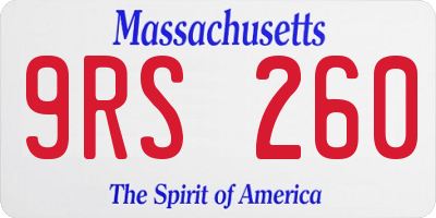 MA license plate 9RS260
