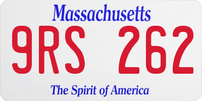 MA license plate 9RS262
