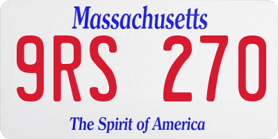MA license plate 9RS270