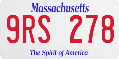 MA license plate 9RS278