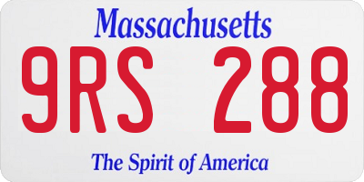 MA license plate 9RS288