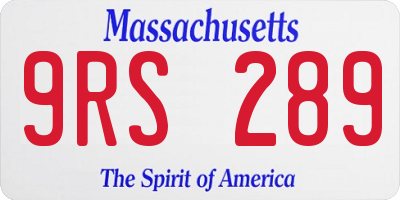 MA license plate 9RS289