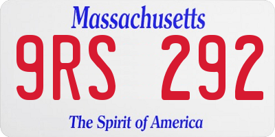 MA license plate 9RS292