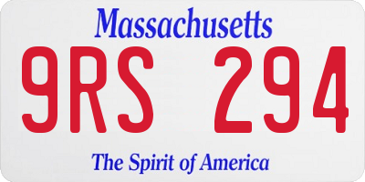 MA license plate 9RS294