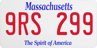 MA license plate 9RS299