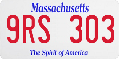 MA license plate 9RS303
