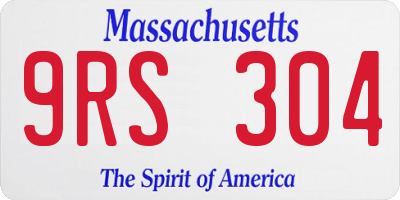 MA license plate 9RS304