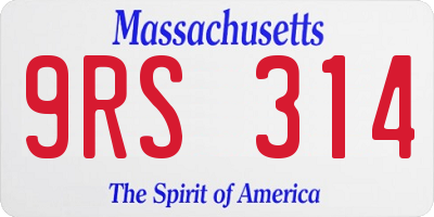 MA license plate 9RS314