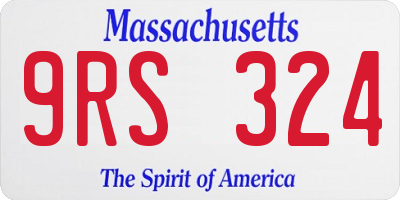MA license plate 9RS324