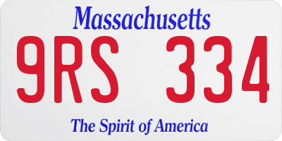 MA license plate 9RS334