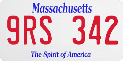 MA license plate 9RS342