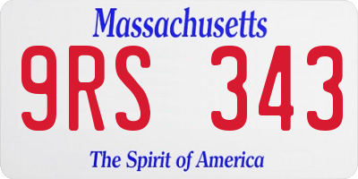 MA license plate 9RS343
