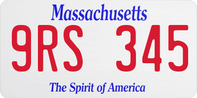 MA license plate 9RS345