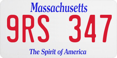 MA license plate 9RS347