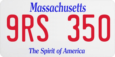 MA license plate 9RS350