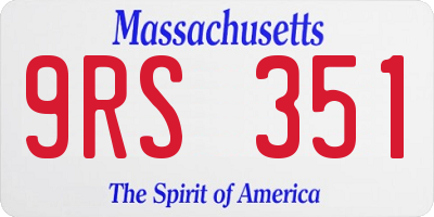 MA license plate 9RS351