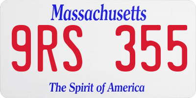 MA license plate 9RS355