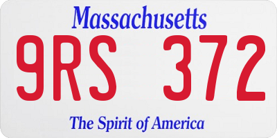 MA license plate 9RS372