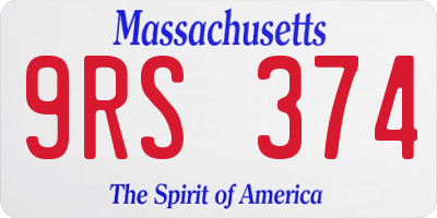 MA license plate 9RS374