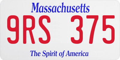MA license plate 9RS375