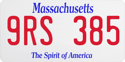 MA license plate 9RS385