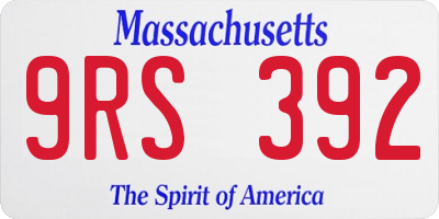 MA license plate 9RS392