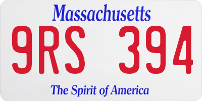 MA license plate 9RS394