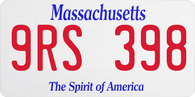MA license plate 9RS398