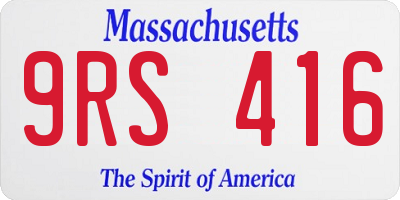 MA license plate 9RS416