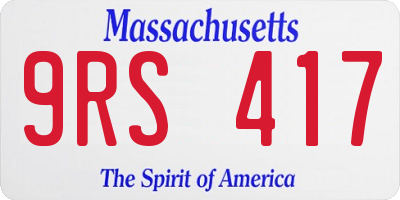 MA license plate 9RS417