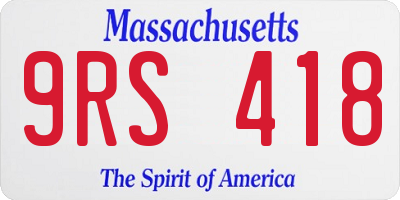 MA license plate 9RS418