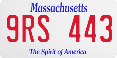 MA license plate 9RS443