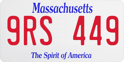 MA license plate 9RS449