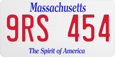 MA license plate 9RS454