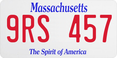 MA license plate 9RS457