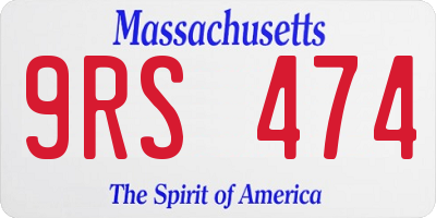 MA license plate 9RS474