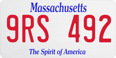 MA license plate 9RS492