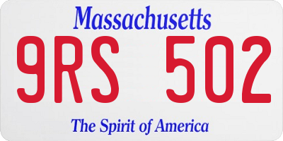 MA license plate 9RS502