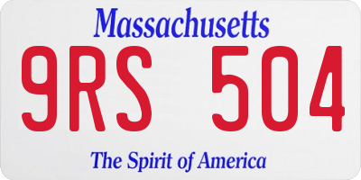MA license plate 9RS504