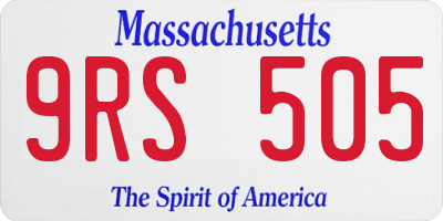 MA license plate 9RS505