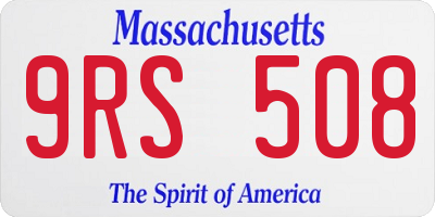 MA license plate 9RS508